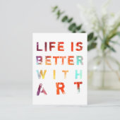 Het leven is beter met kunst briefkaart (Staand voorkant)