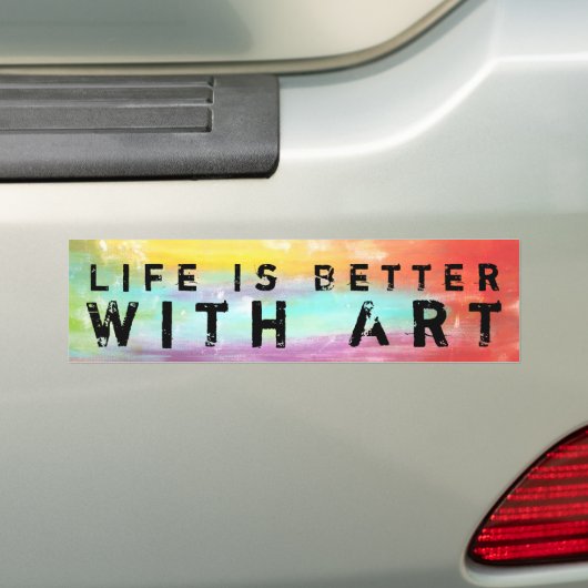 Het leven is beter met kunst bumpersticker (Op auto)
