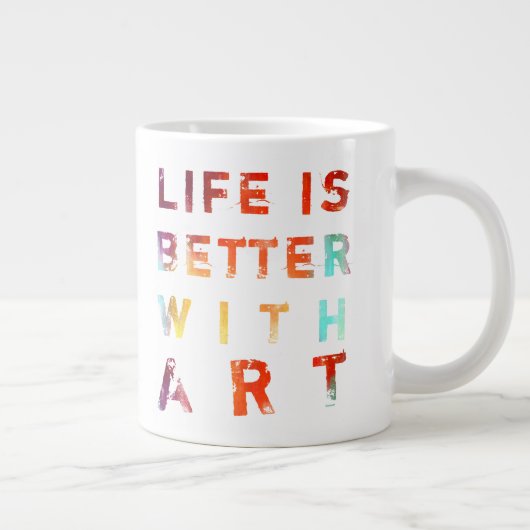 Het leven is beter met kunst grote koffiekop (Rechts)