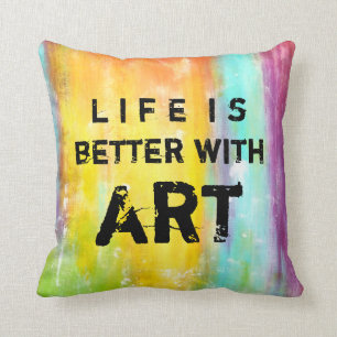 Het leven is beter met kunst kussen