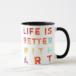 Het leven is beter met kunst mok