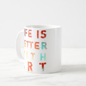 Het leven is beter met kunst mok (Voorkant links)