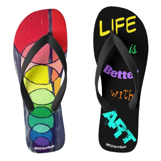 Het leven is beter met kunst teenslippers (Voetbed)