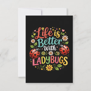 Het Leven is Beter met Lieveheersbeestjes Bedankkaart
