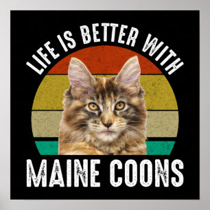 Het leven is beter met Maine Coons Poster