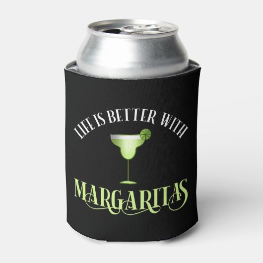 Het leven is beter met Margaritas Blikjeskoeler (Blikje Voorkant)