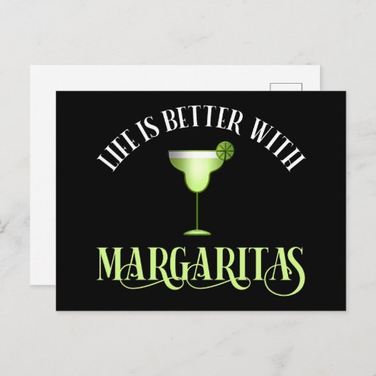 Het leven is beter met Margaritas Briefkaart (Voorkant / Achterkant)