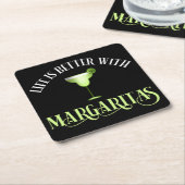 Het leven is beter met Margaritas Kartonnen Onderzetters (Schuin)