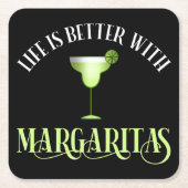 Het leven is beter met Margaritas Kartonnen Onderzetters (Voorkant)