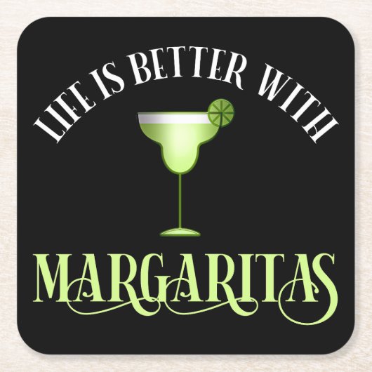 Het leven is beter met Margaritas Kartonnen Onderzetters (Voorkant)