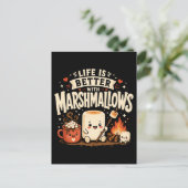 Het leven is beter met marshmallows briefkaart (Staand voorkant)