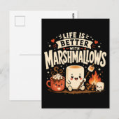 Het leven is beter met marshmallows briefkaart (Voorkant / Achterkant)