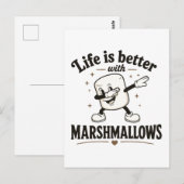 Het leven is beter met marshmallows briefkaart (Voorkant / Achterkant)