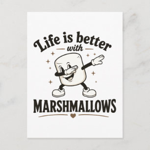 Het leven is beter met marshmallows briefkaart