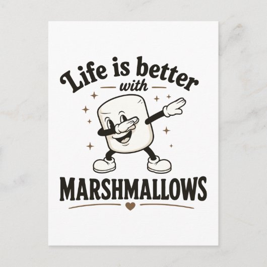 Het leven is beter met marshmallows briefkaart (Voorkant)