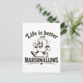 Het leven is beter met marshmallows briefkaart (Staand voorkant)