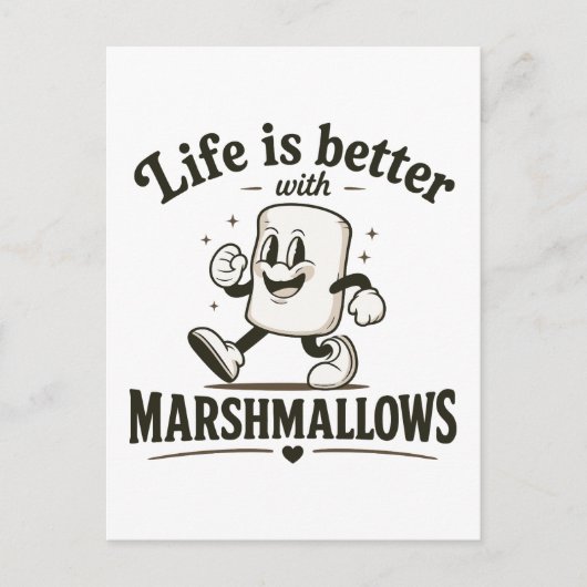 Het leven is beter met marshmallows briefkaart (Voorkant)