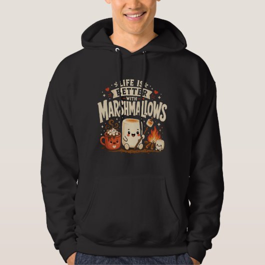Het leven is beter met marshmallows hoodie (Voorkant)