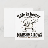 Het leven is beter met marshmallows kaart (Voorkant / Achterkant)