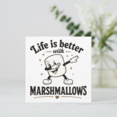 Het leven is beter met marshmallows kaart (Staand voorkant)