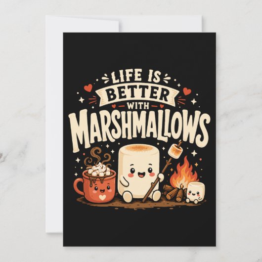 Het leven is beter met marshmallows kaart (Voorkant)