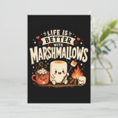 Het leven is beter met marshmallows kaart (Staand voorkant)