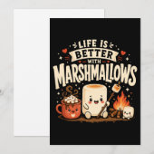 Het leven is beter met marshmallows kaart (Voorkant / Achterkant)