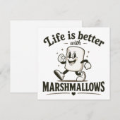 Het leven is beter met marshmallows kaart (Voorkant / Achterkant)