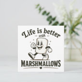 Het leven is beter met marshmallows kaart (Staand voorkant)
