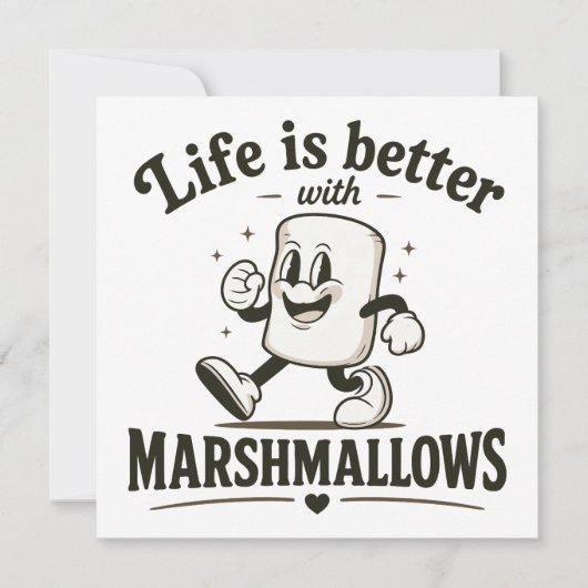 Het leven is beter met marshmallows kaart (Voorkant)