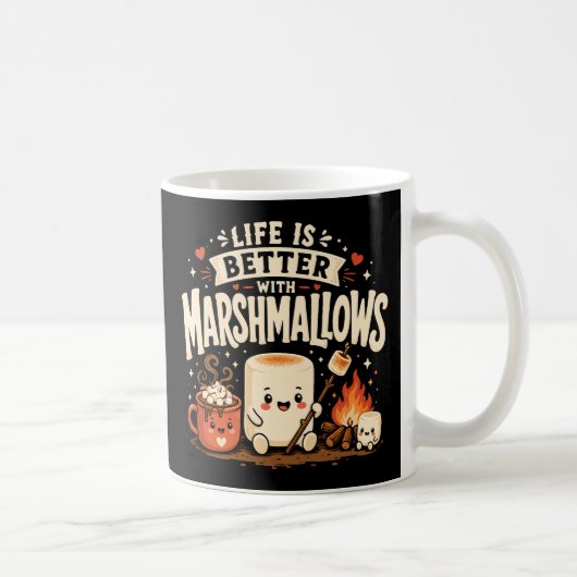 Het leven is beter met marshmallows koffiemok (Rechts)