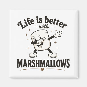 Het leven is beter met marshmallows magneet