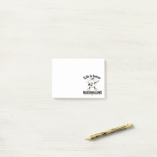 Het leven is beter met marshmallows post-it® notes (Op bureau)