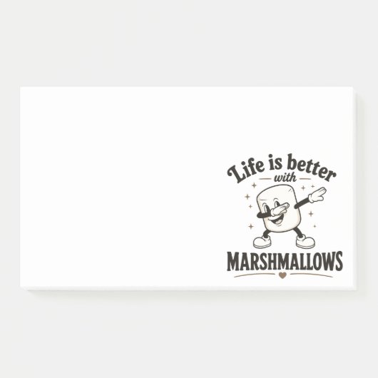 Het leven is beter met marshmallows post-it® notes (Voorkant)