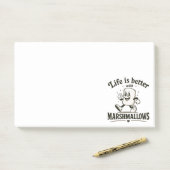 Het leven is beter met marshmallows post-it® notes (Op bureau)