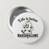 Het leven is beter met marshmallows ronde button 7,6 cm (Voorkant /achterkant)