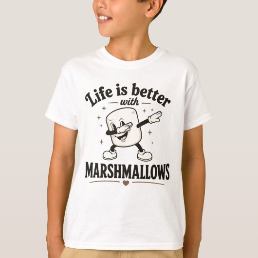 Het leven is beter met marshmallows t-shirt (Voorkant)