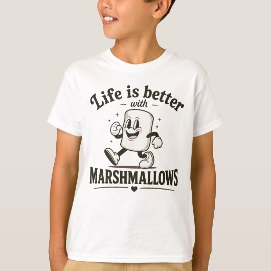 Het leven is beter met marshmallows t-shirt (Voorkant)
