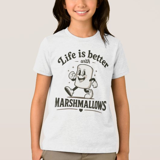 Het leven is beter met marshmallows Tri-Blend shirt (Voorkant)