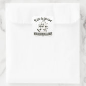 Het leven is beter met marshmallows vierkante sticker (Tas)