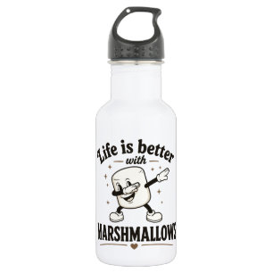 Het leven is beter met marshmallows waterfles