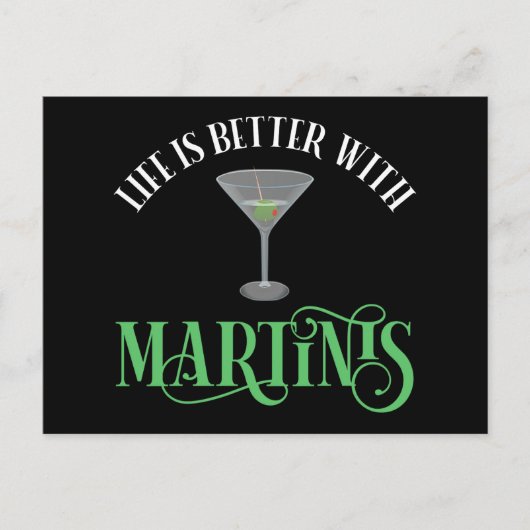 Het Leven Is Beter Met Martinis Briefkaart (Voorkant)
