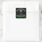 Het Leven Is Beter Met Martinis Vierkante Sticker (Tas)
