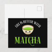 Het leven is beter met Matcha Briefkaart (Voorkant / Achterkant)