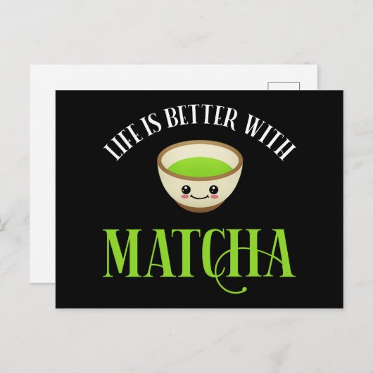 Het leven is beter met Matcha Briefkaart (Voorkant / Achterkant)