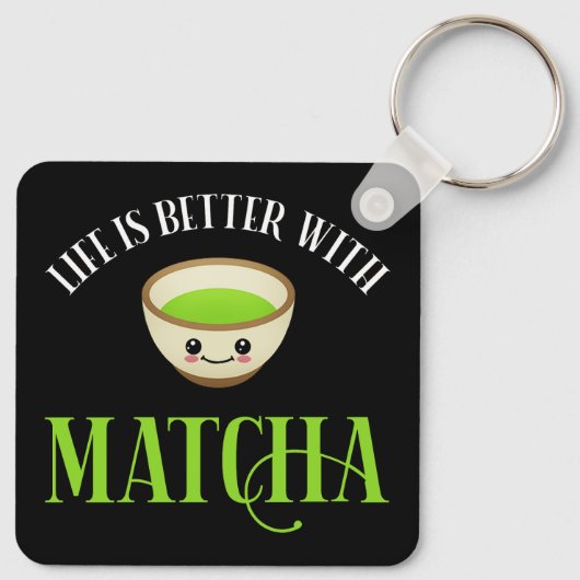 Het leven is beter met Matcha Sleutelhanger (Achterkant)