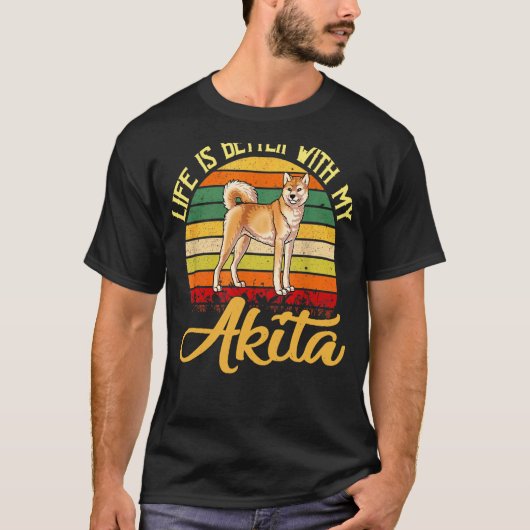Het leven is beter met mijn Akita T-shirt (Voorkant)