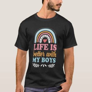 Het leven is beter met mijn Boys Bohemian Rainbow T-shirt