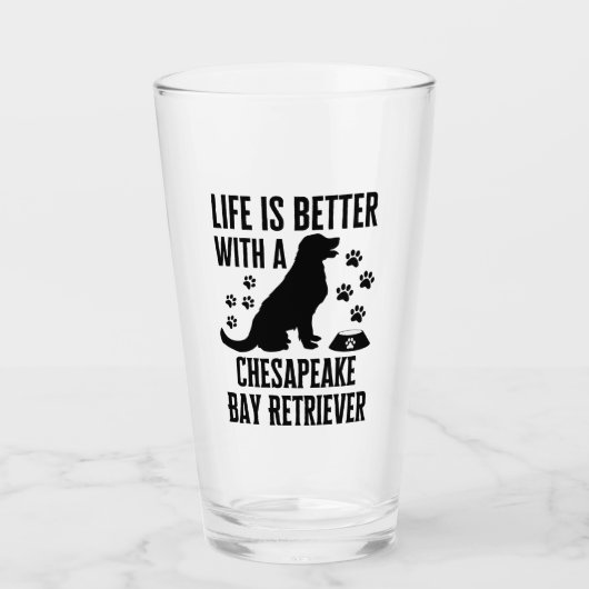 Het leven is beter met mijn Chesapeake Bay Retriev Glas (Voorkant)