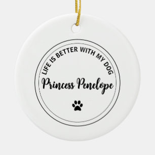 Het Leven Is Beter Met Mijn Gepersonaliseerde Hond Keramisch Ornament